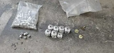 Have some stud parts for snowmobile tracks 66 backers, likely around 100 stud nuts. And 3 studs 1-3/...