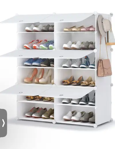 Shoe Rack, 6 Tier Shoe Storage Cabinet 24 Pair Plastic Shoe Shel, View more