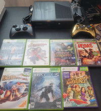 XBOX 360 With 2 Controllers & 7 Games