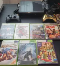 XBOX 360 With 2 Controllers & 7 Games