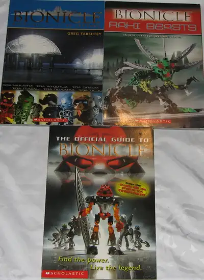 3 Bionicle Books by Scholastic - City of Legend, Rahi Beasts, Of, View more