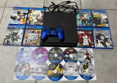 PlayStation 4 1TB Slim Console (has cosmetic faults but fully functioning), with power cord, HDMI ca...