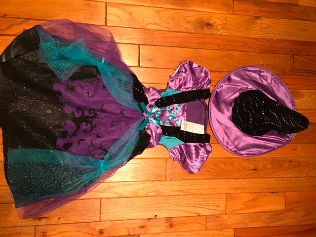 Purple Witch Halloween costume Dress and Hat Size 4-6 in Costumes in City of Toronto