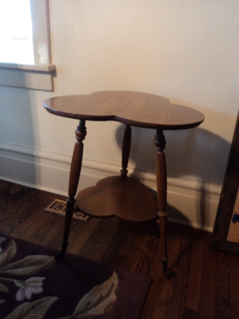 antique claw/glass ball clover table in Other Tables in Regina
