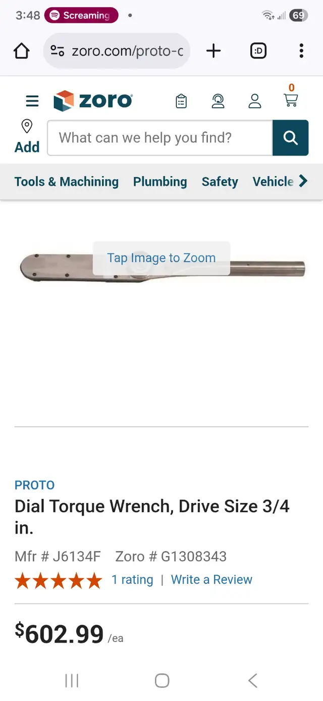 Proto Dial Torque Wrench, Drive Size 3/4"  0-300Ft.Mfr #J6134F in Hand Tools in Windsor Region - Image 5