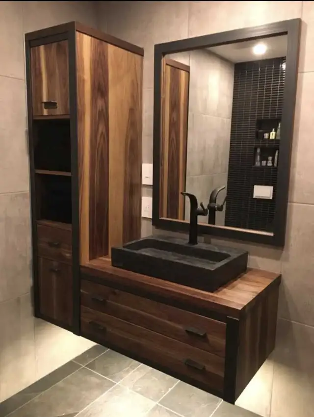 Solid wood vanities,  linen closets and mirrors 64739198307329123