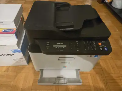 Samsung Xpress C460FW colour laser printer + new toners, View more
