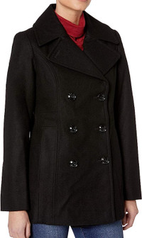 BNWT London Fog Women's Double Breasted Peacoat Size Small