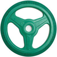 York 10lb Olympic Grip Rubber Bumper Plate Milled Green