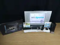 Nintendo Wii Noire En Boite Avec 2 Jeux 1 Manettes