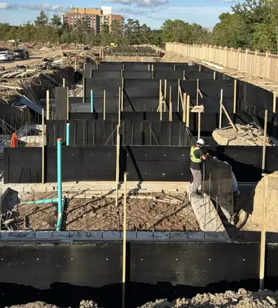 Film-faced (formwork) plywoo used in concrete forming and related construction purposes. Durable, bo...