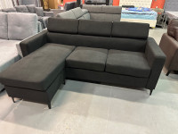 Brand new charcoal fabric sectional sofa on sale 