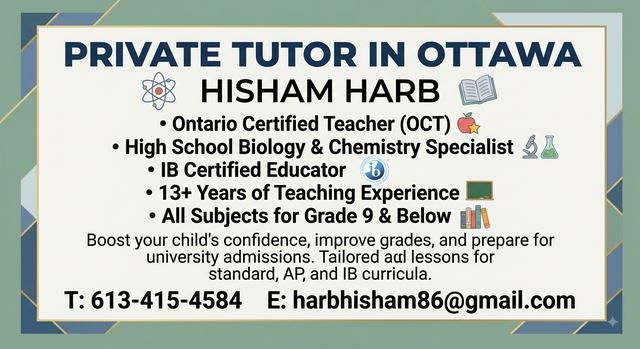 Private Tutor-Biology and Chemistry