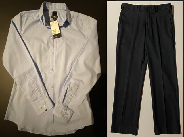 Men's Dress shirt S (NEW) and pants size 30, (used Once) in Men's in Markham / York Region