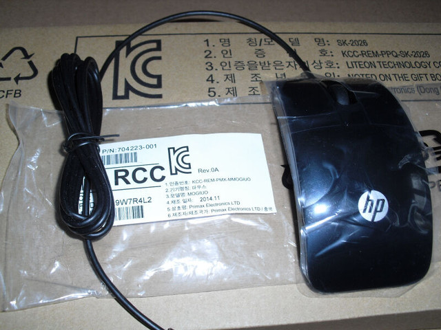 HP Hewlett Packard 704223-001 BRISBANE USB OPTICAL MOUSE in Mice, Keyboards & Webcams in Ottawa