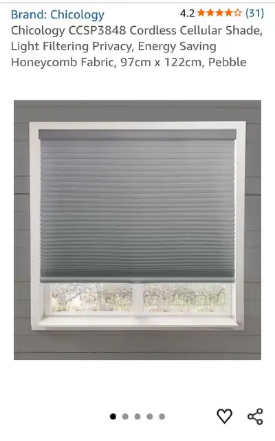 Cellular shades, blinds (38"W x 48"H), View more