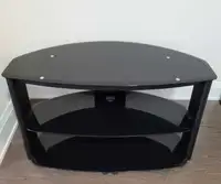 Black glass 3-Tier TV table/stand