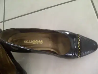 BEAU SOULIERS FEMME GR6 F.X. LA SALLE D'ITALIE NOIR+GOLD: $15.00, View more