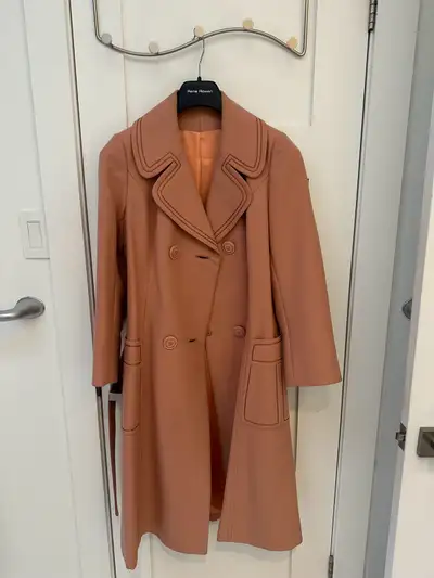 Coat Vintage 70s Coral MONTESELLI Wool Trench Rare, View more