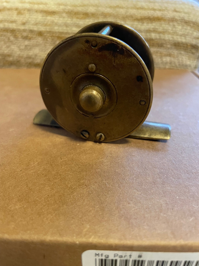 Antique brass fishing reel rare mini in Fishing, Camping & Outdoors in North Bay - Image 3