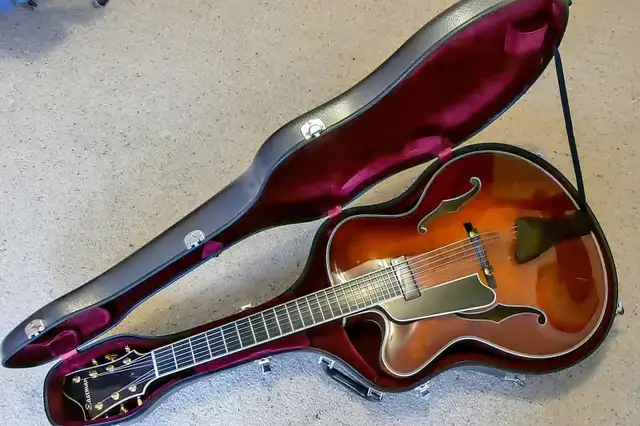 Left-handed Eastman 810ce 7-string archtop guitar and hard case64346710463235120