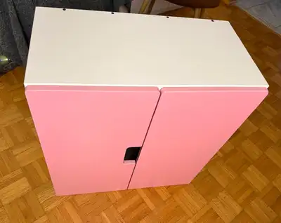 STUVA Wall cabinet with doors pink, View more