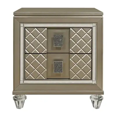 Table de chevet glamour – Champagne avec miroir (Boîte ouverte), View more