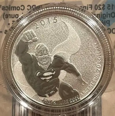 Very collectible Silver Superman coin, Royal Canadian Mint, View more