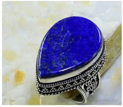 Lapis Lazuli and Sapphire Raw Stone Rings, View more