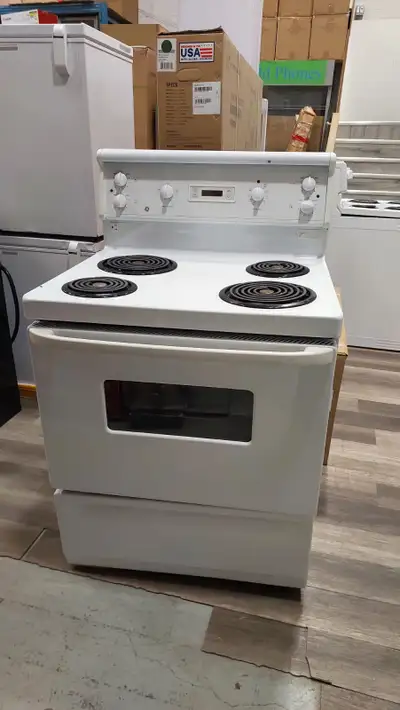 GE 30" White Electric Coil Stove, View more