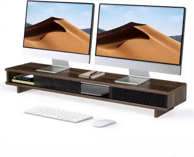 ❤️NEW IN BOX: Large 42" Dual Monitor Stand Riser with Storage, View more