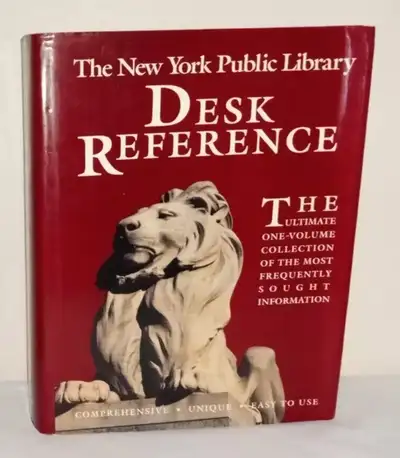 The New York Public Library DESK REFERENCE 1989 HCDJ Book - Comprehensive Unique Condition: Very Goo...