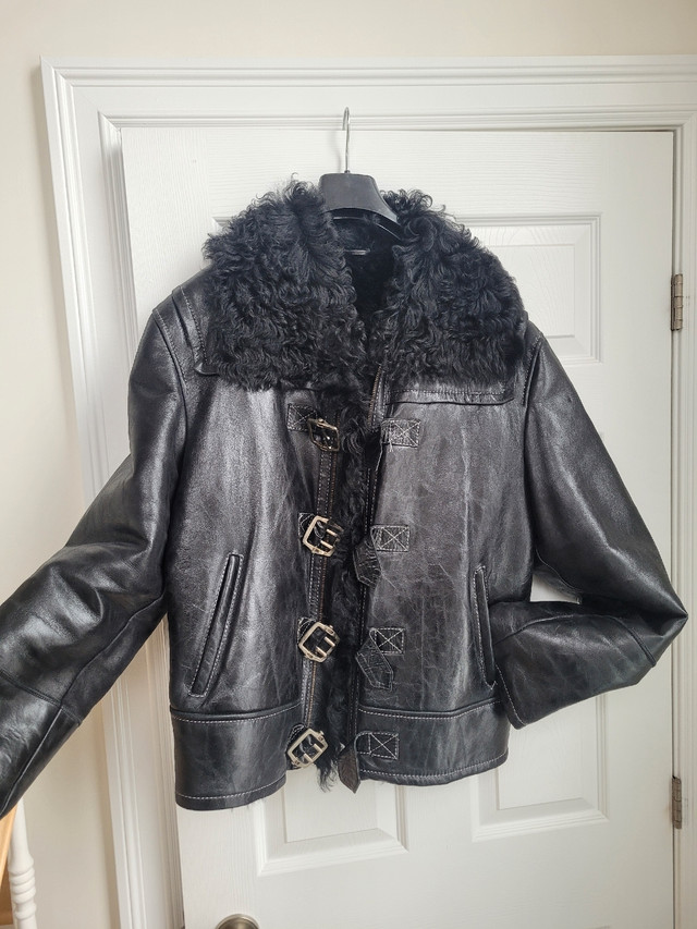 NEW Men's Designer Leather Winter Jacket. Size Medium in Men's in Bedford