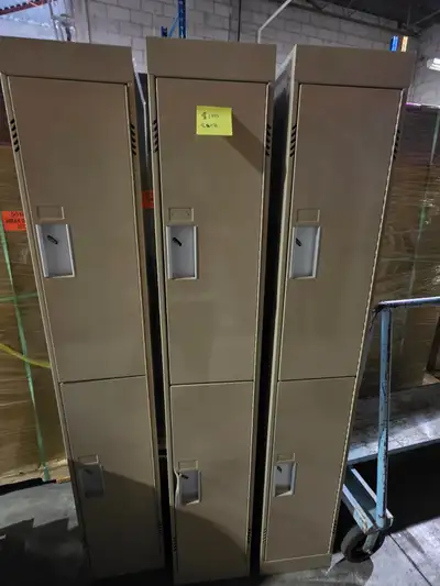 Overstock metal lockers for sale. Lockers are going for $150 each. I can send more pictures upon req...