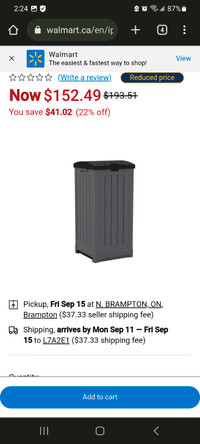 Keter 240770 Baltimore Outdoor Trash Can, Black