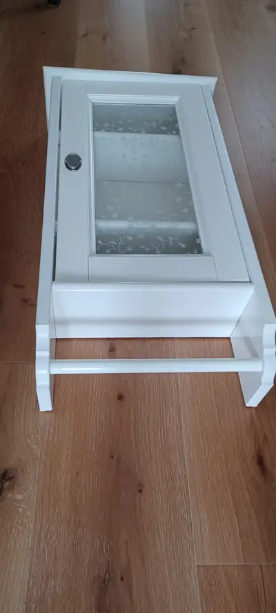 Medicine cabinet washroom NEW IKEA 14x28x6. Glass front & towel, View more