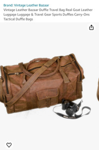 Vintage Genuine leather carry on bag/ Duffle bag 