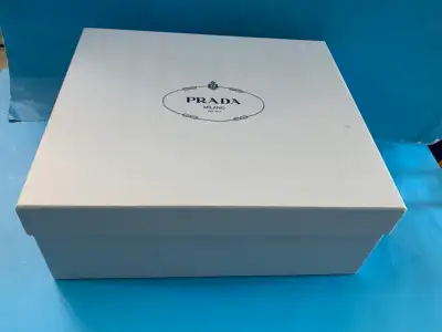 Authentic Prada empty Large Shoe box 14x12x5.5” in great condition $39. If interested, pls text here...