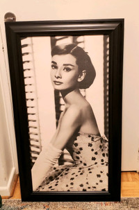 Tall (Long) Audrey Hepburn Wall Art (Black/White) New