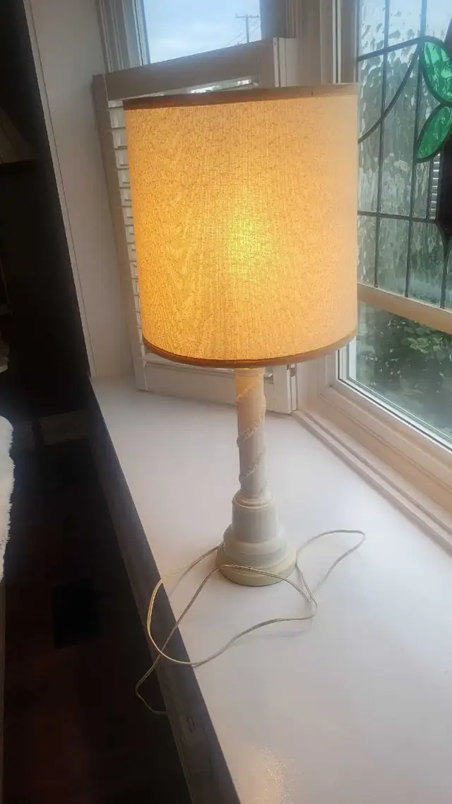 Mid Century Modern Twisted Table Lamp.  Lights
