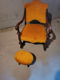 Antique Rocker and stool 