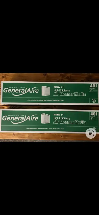 2 New boxes of Genetalire air filters # 401 no 13156 Got new furnace and can’t use them For both