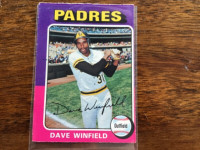 1975 opc baseball card 61 of Dave Winfield off center