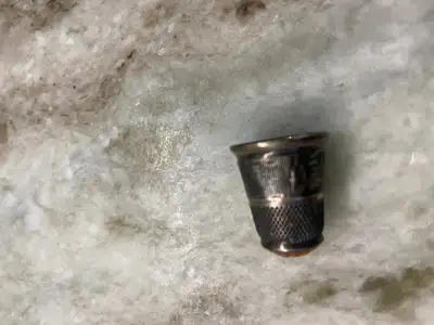 Antique silver thimble, View more