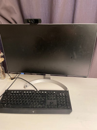 Monitor and razer key board 