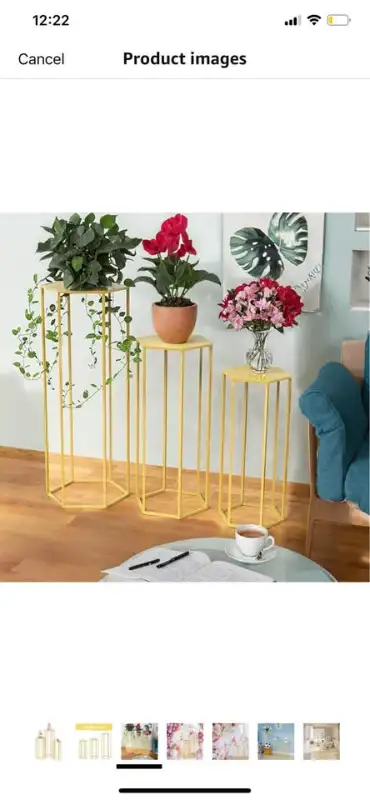 Rent - Gold Plinth, Cake, Flower, Decor Stand For Rent. in Outdoor Décor in Calgary - Image 3