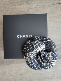 AUTHENTIC CHANEL TWEED CAMELLIA BROOCH