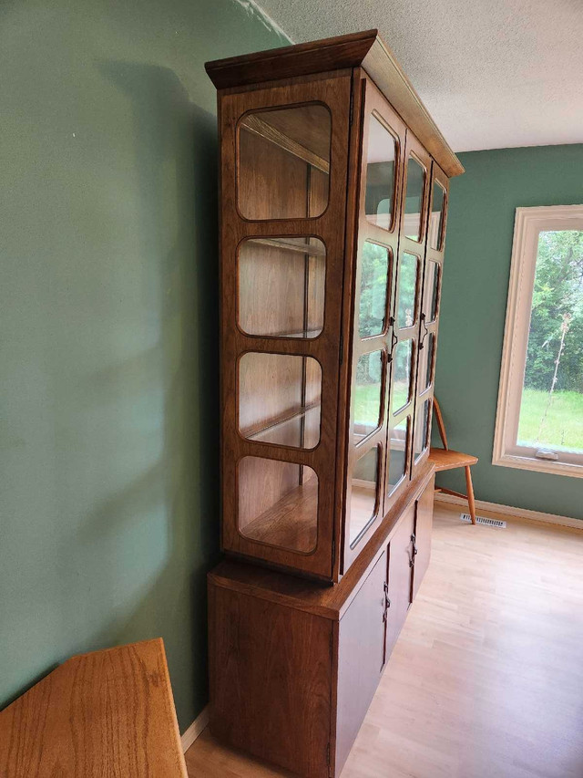 Beautiful Antique Wooden Storage Cabinet Hutch - like new! in Hutches & Display Cabinets in Medicine Hat - Image 3