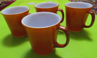4 Corning microwave-safe brown mugs