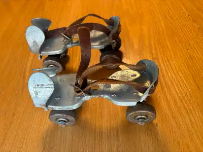 Vintage Metal/Leather Dominion Model 24 Roller Skates - Canada, View more